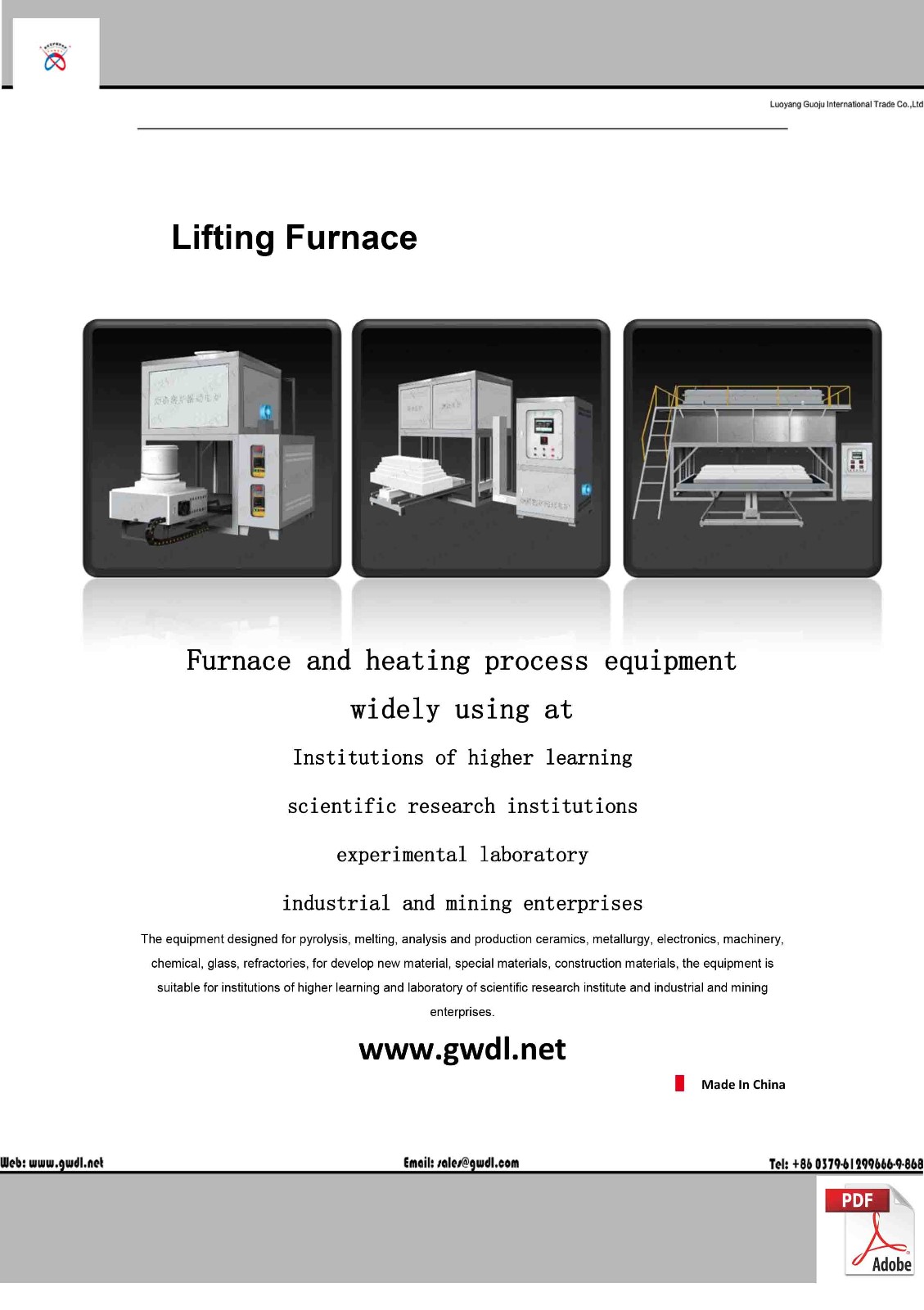High Temperature Experimental Lift Furnace(GWL-SL)